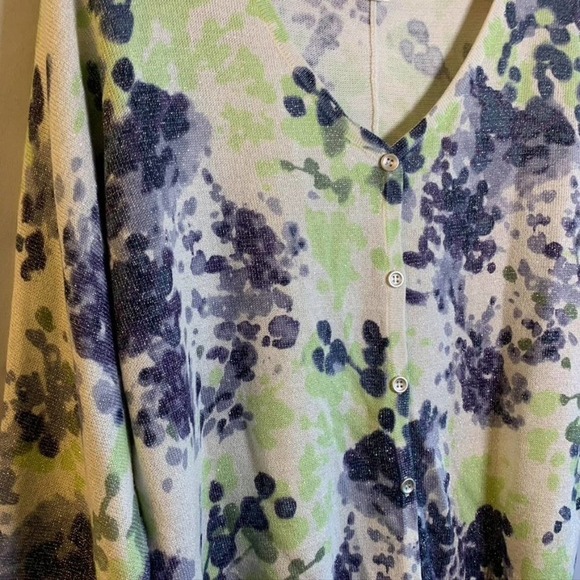 CHRISTOPHER & Banks Floral watercolor sweater M - Picture 2 of 9